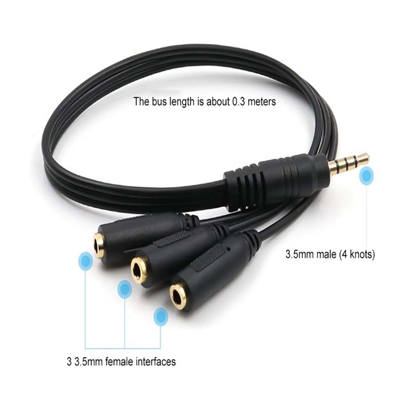 【C】3.5mm 3-Way Port Aux Audio  - Earphone Splitter Jack のレビューと価格