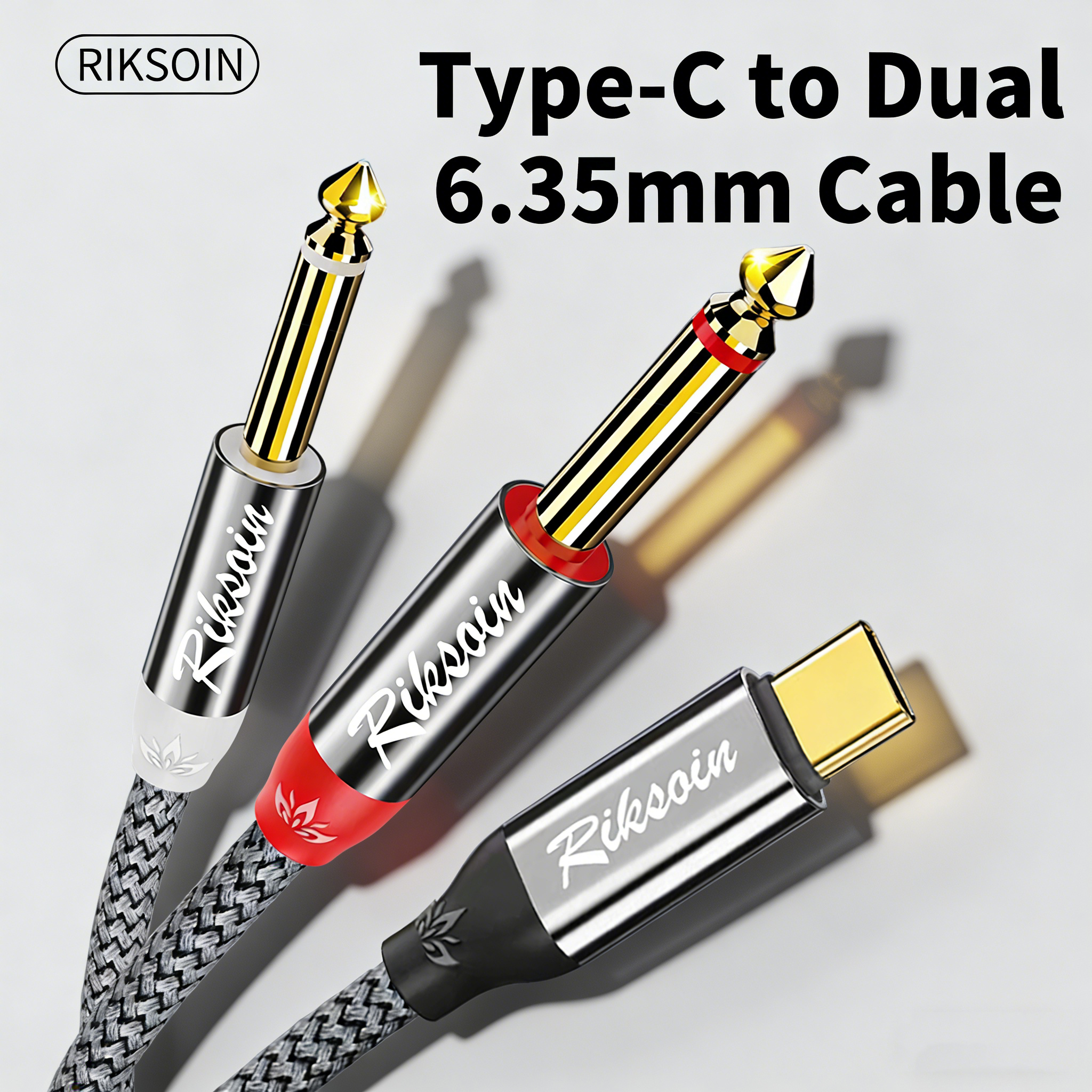 USB Type C to Dual 6.35mm TS A - Audio Splitter Y のレビューと価格