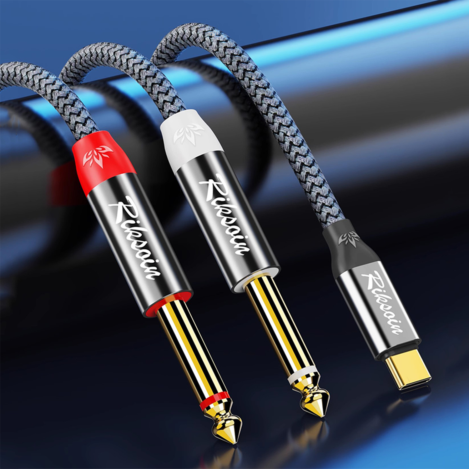 USB Type C to Dual 6.35mm TS A - Audio Splitter Y のレビューと価格