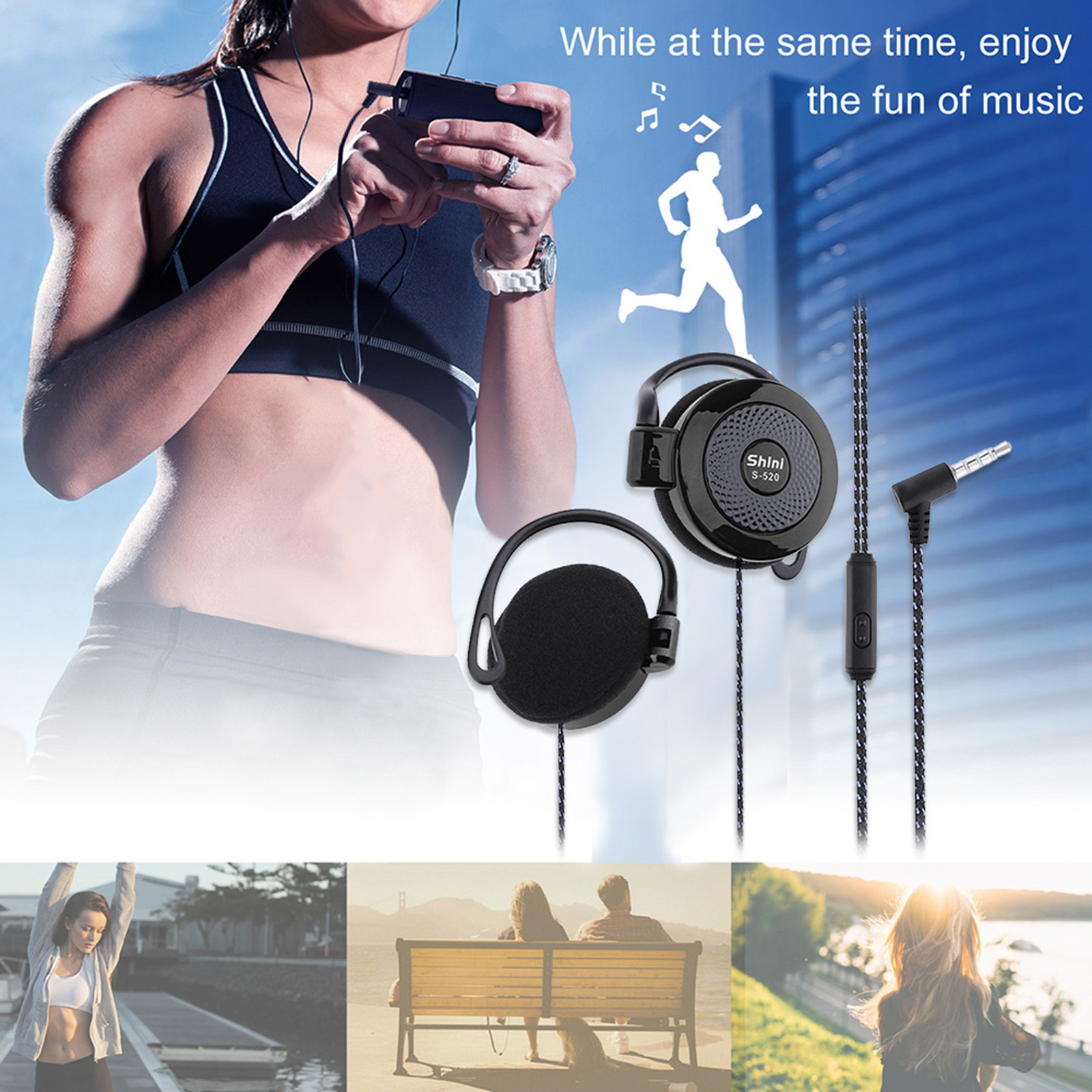【Sale】3.5mm Wired Headset Ear  - Sports Earphone Hook のレビューと価格