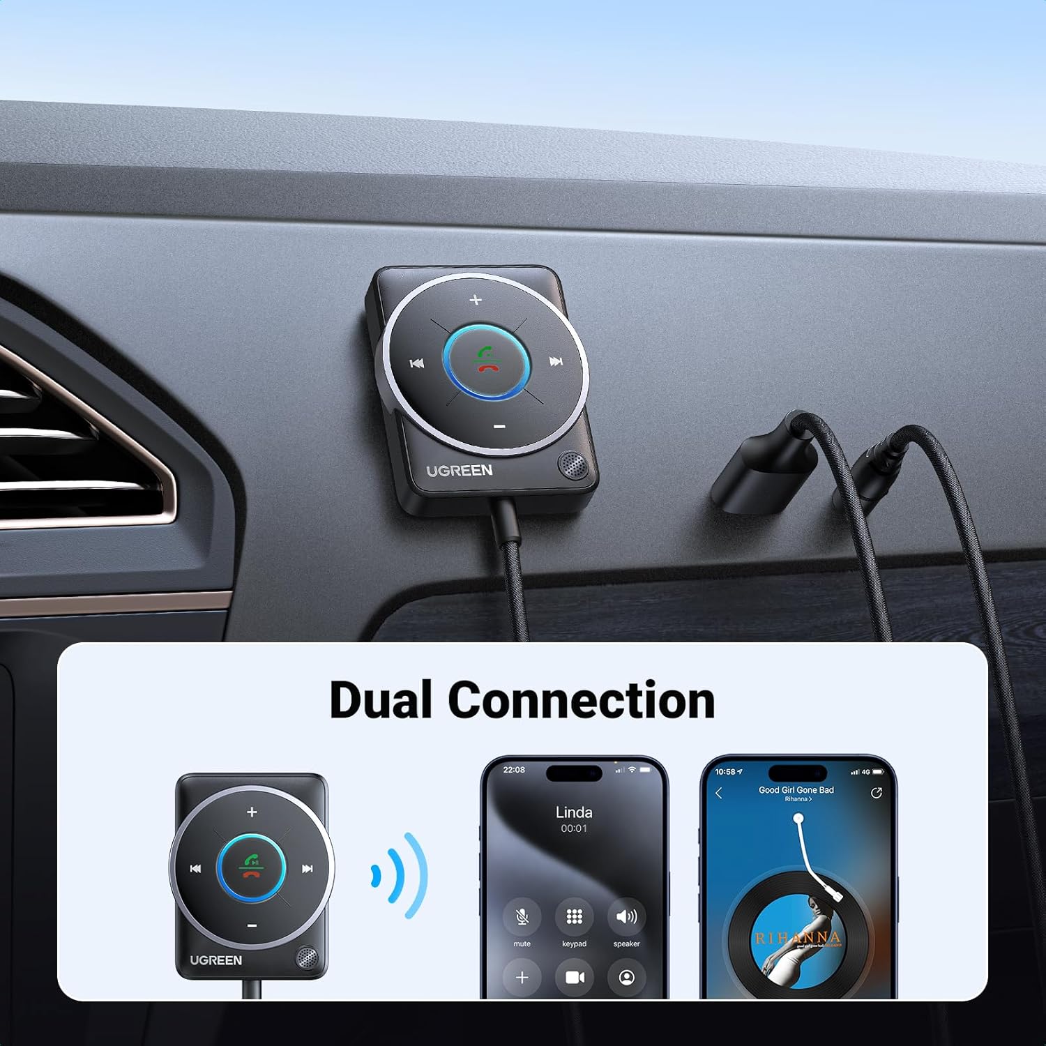 UGREEN Bluetooth 5.4 Aux Car A - Bluetooth Adapter Receiver のレビューと価格