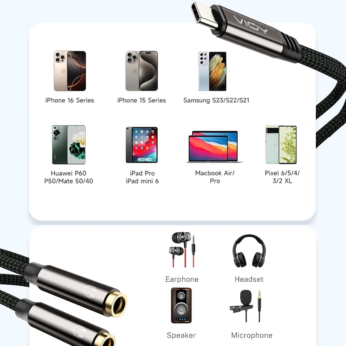 USB C To Dual 3.5mm Female Hea - Cable Extension 3.5 のレビューと価格