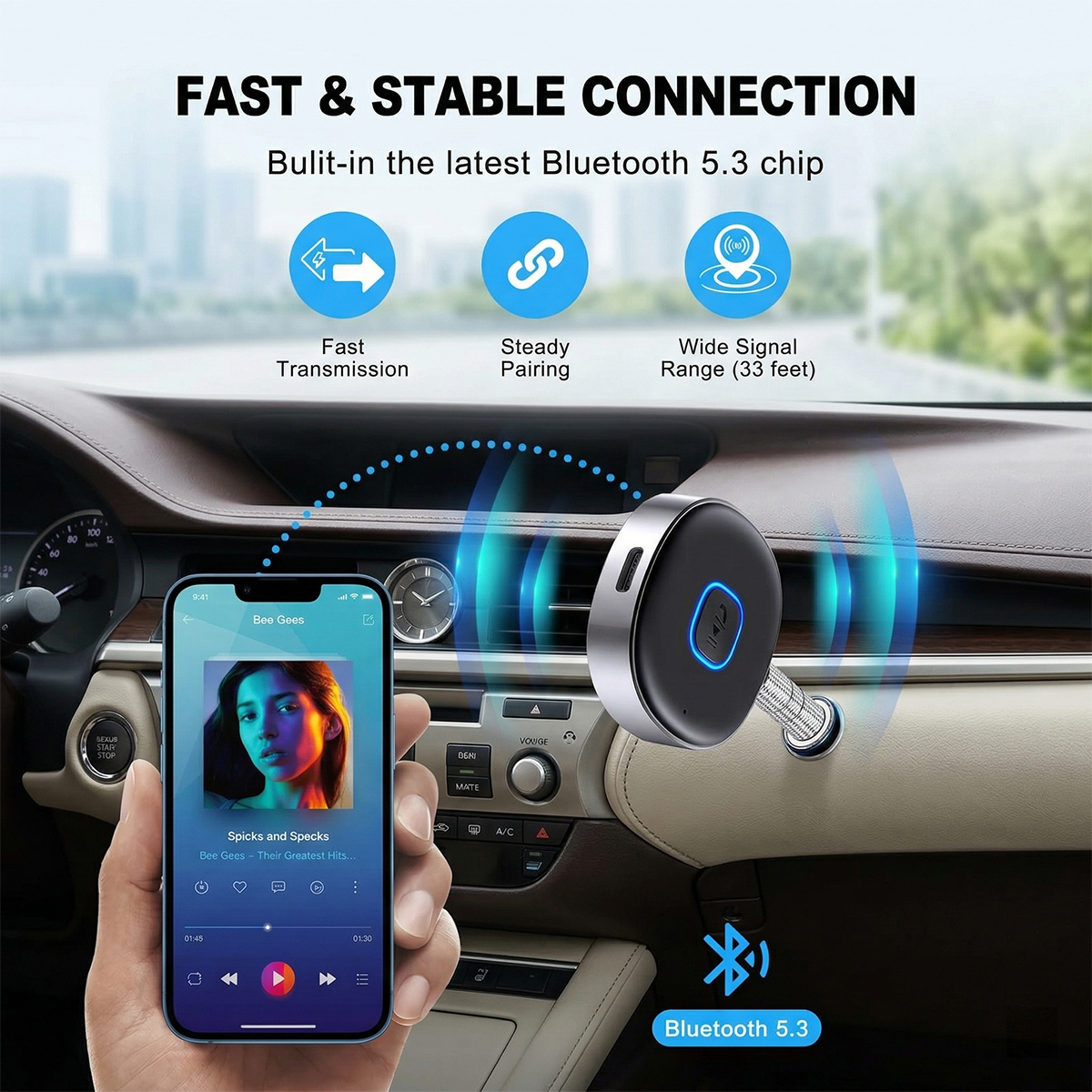 Car Bluetooth AUX Adapter, Min - Bluetooth Adapter Receiver のレビューと価格
