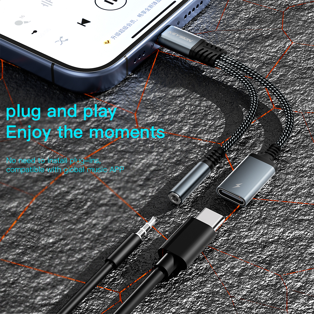 KEYSION 2 in 1 Type C to 3.5mm - Earphone Splitter Jack のレビューと価格