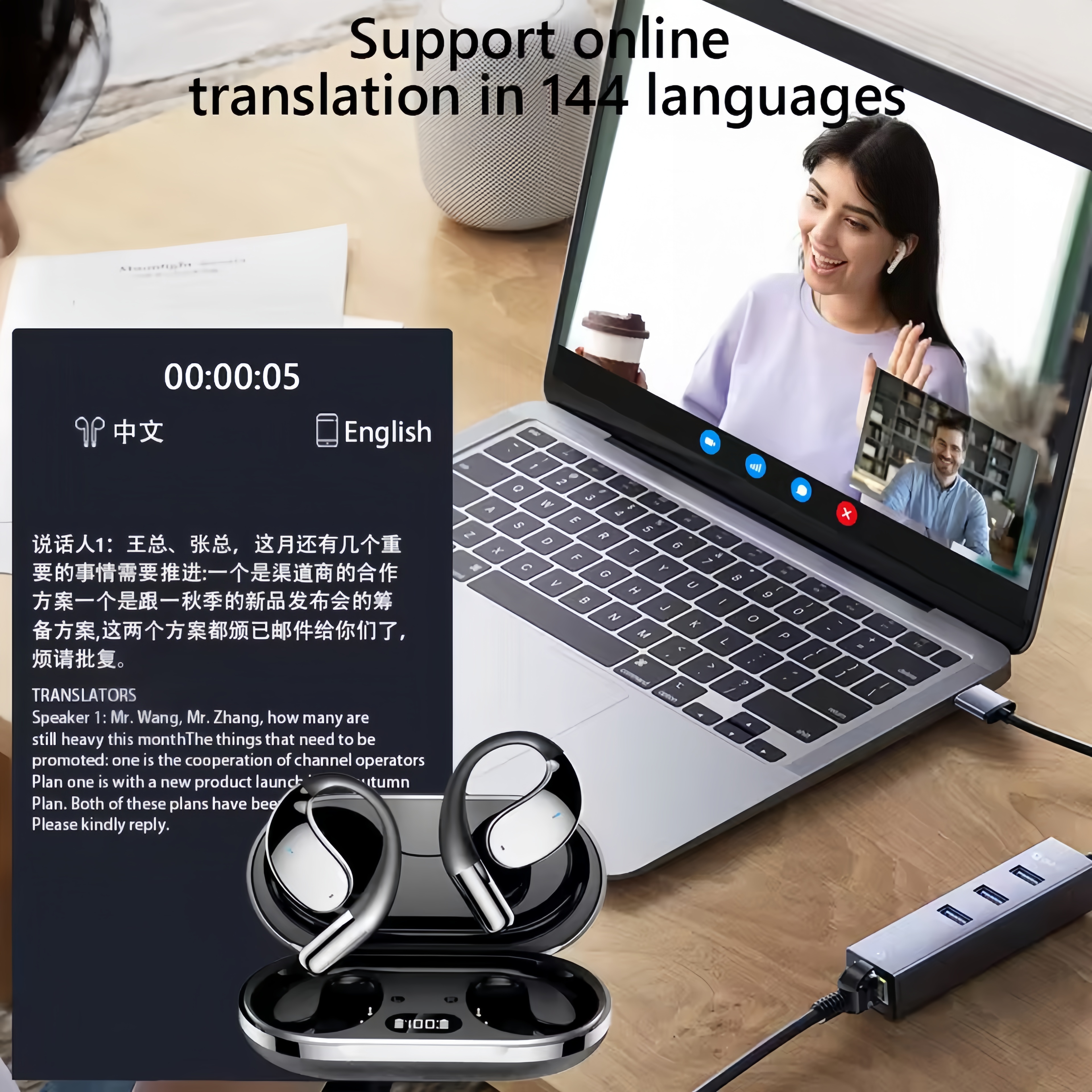 2026 New AI Translation Earbud - Bluetooth Headset On Ear のレビューと価格