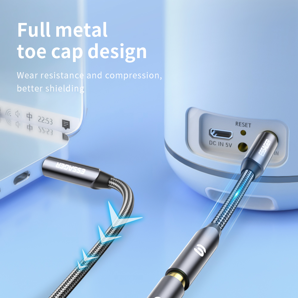 ESSAGER Headphone Extension Ca - Earphone Splitter Jack のレビューと価格