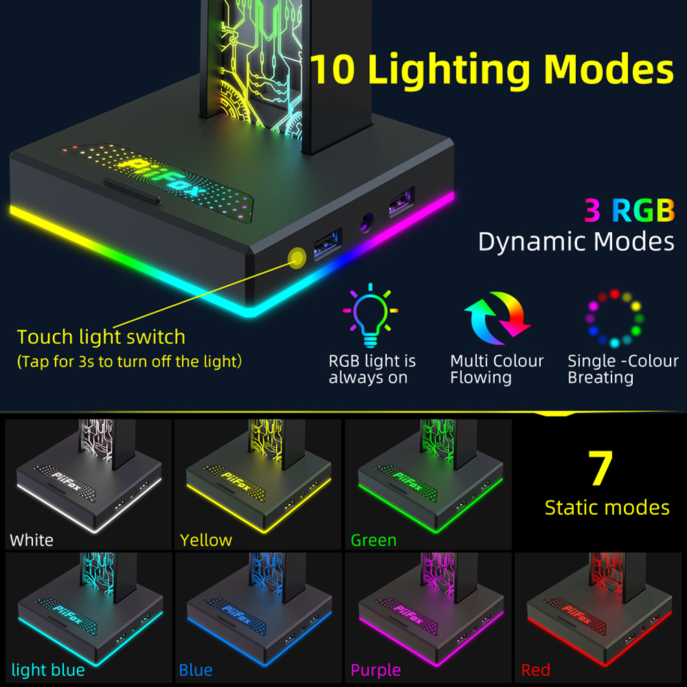 RGB Gaming Headphone Stand Dua - Gaming Headset Rgb のレビューと価格