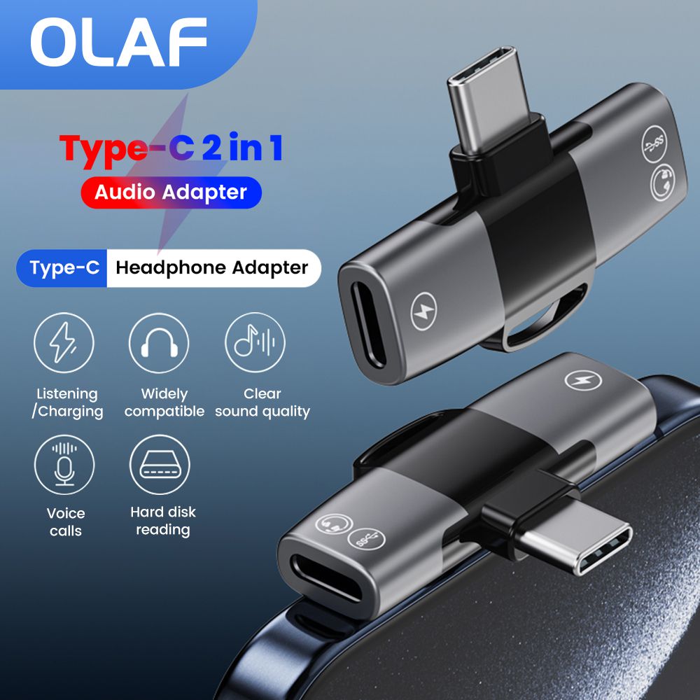 2 in 1 Type C Audio Adapter US - Earphone Splitter Jack のレビューと価格