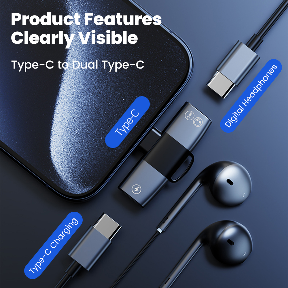 2 in 1 Type C Audio Adapter US - Earphone Splitter Jack のレビューと価格