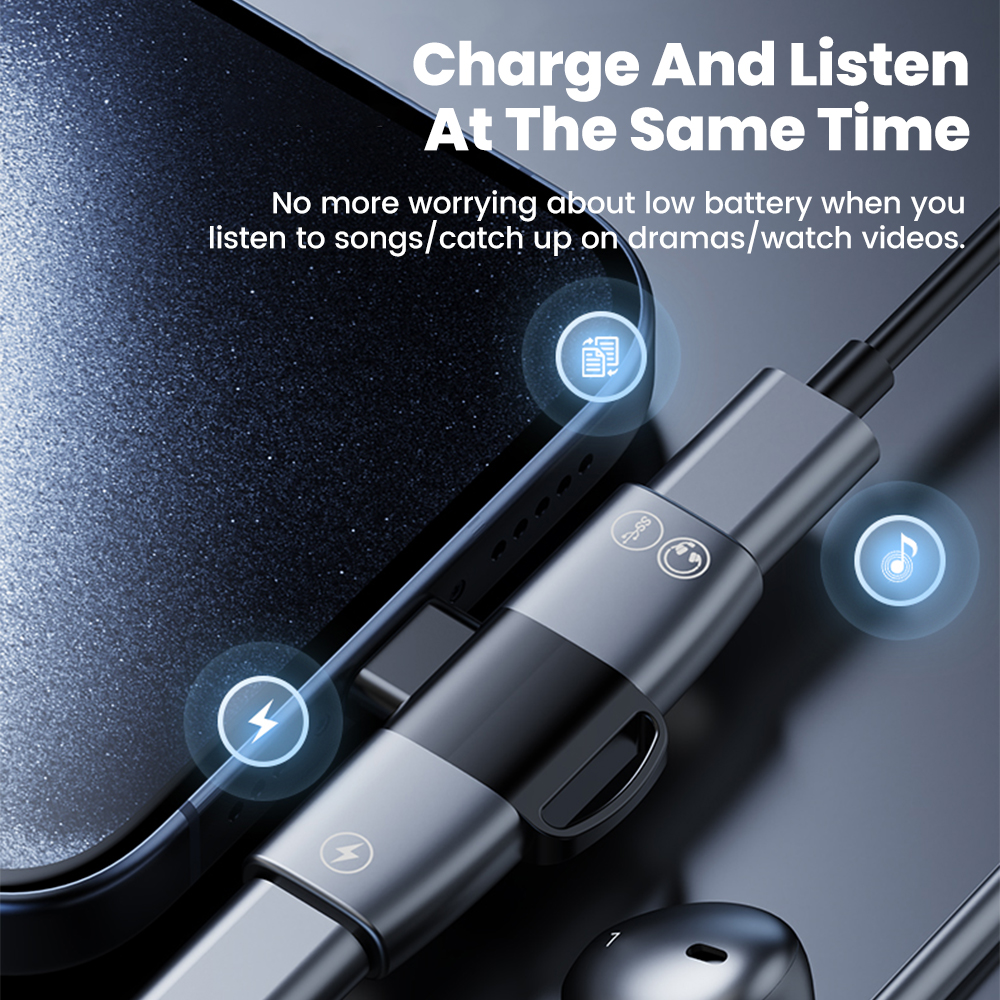 2 in 1 Type C Audio Adapter US - Earphone Splitter Jack のレビューと価格