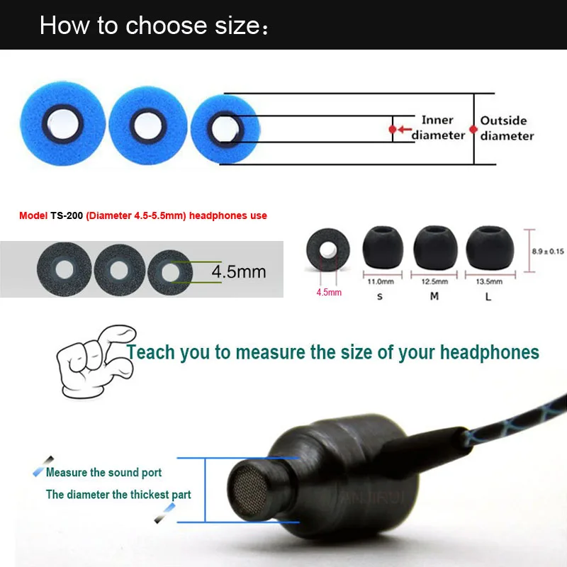 10Pair Memory Foam Earbud Ear  - Earphone Foam Tip のレビューと価格