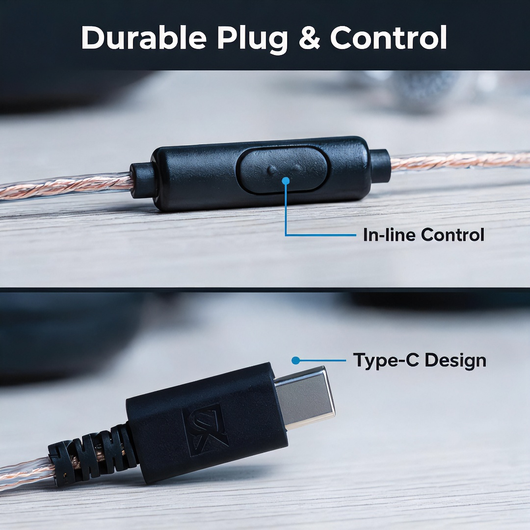 Type-C Wired Earbuds Retro Loo - Wired Earphone Mic のレビューと価格
